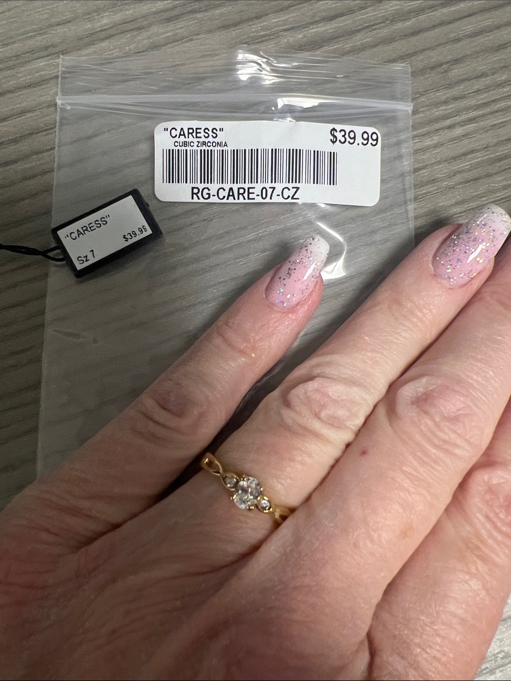 Caress Gold Cubic Zirconia Three-Stone Ring - Gold